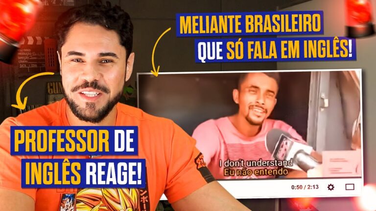 ESSE BRASILEIRO SÓ FALOU EM INGLÊS NA ENTREVISTA! – PROFESSOR DE INGLÊS REAGE!